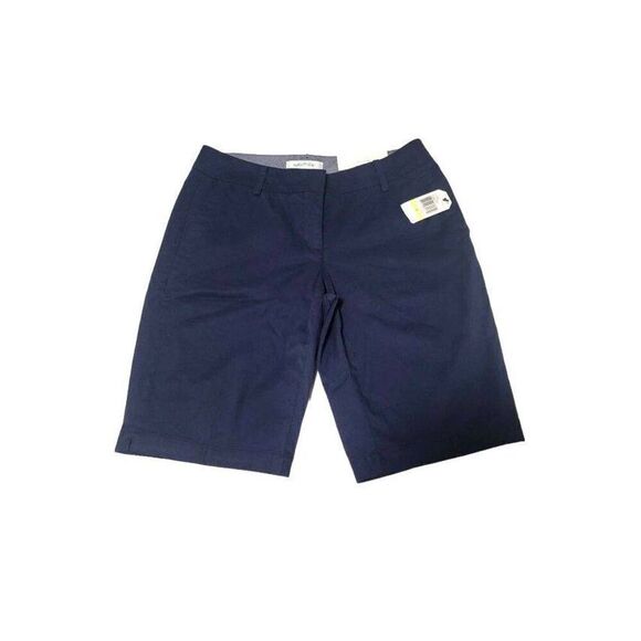 NEW Nautica Womens Navy Blue Casual Bermuda Shorts Size 4 - Picture 1 of 12